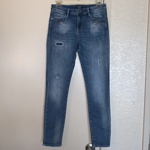 Bebe Distressed Denim - Picture 1 of 10